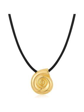 🆕 Women Black Trendy Conch Shell Necklace Boho Scallop SeaShell Choker Jewelry